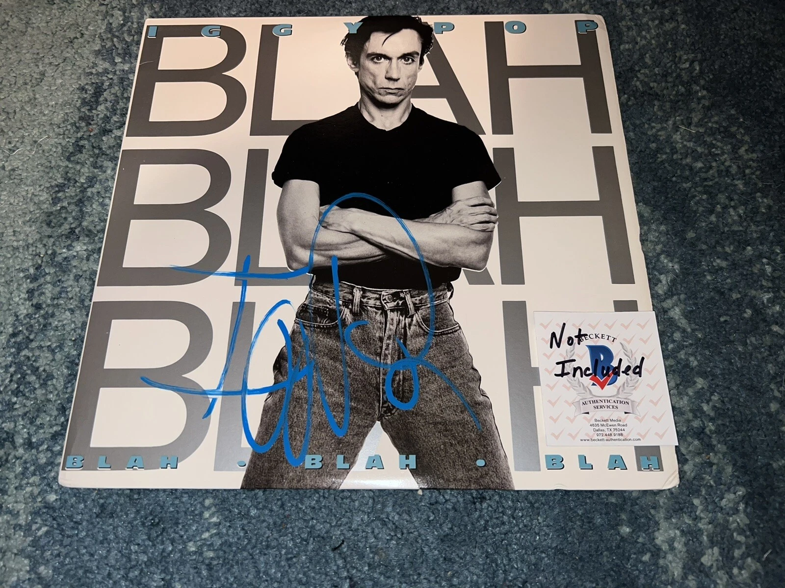 Iggy Pop Signed Blah Blah Blah Vinyl Godfather Of Punk Beckett