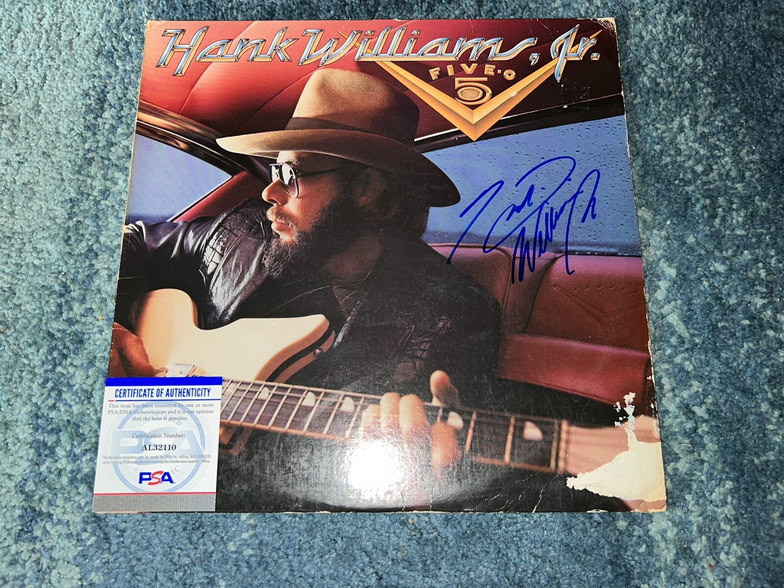 Hank Williams Jr Signed 5 Five-O Vinyl Album Country Superstar PSA/DNA #2