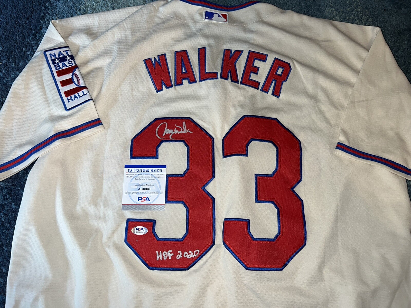 Larry Walker Signed Hall Of Fame Jersey Montreal Expos Rockies Cards PSA/DNA