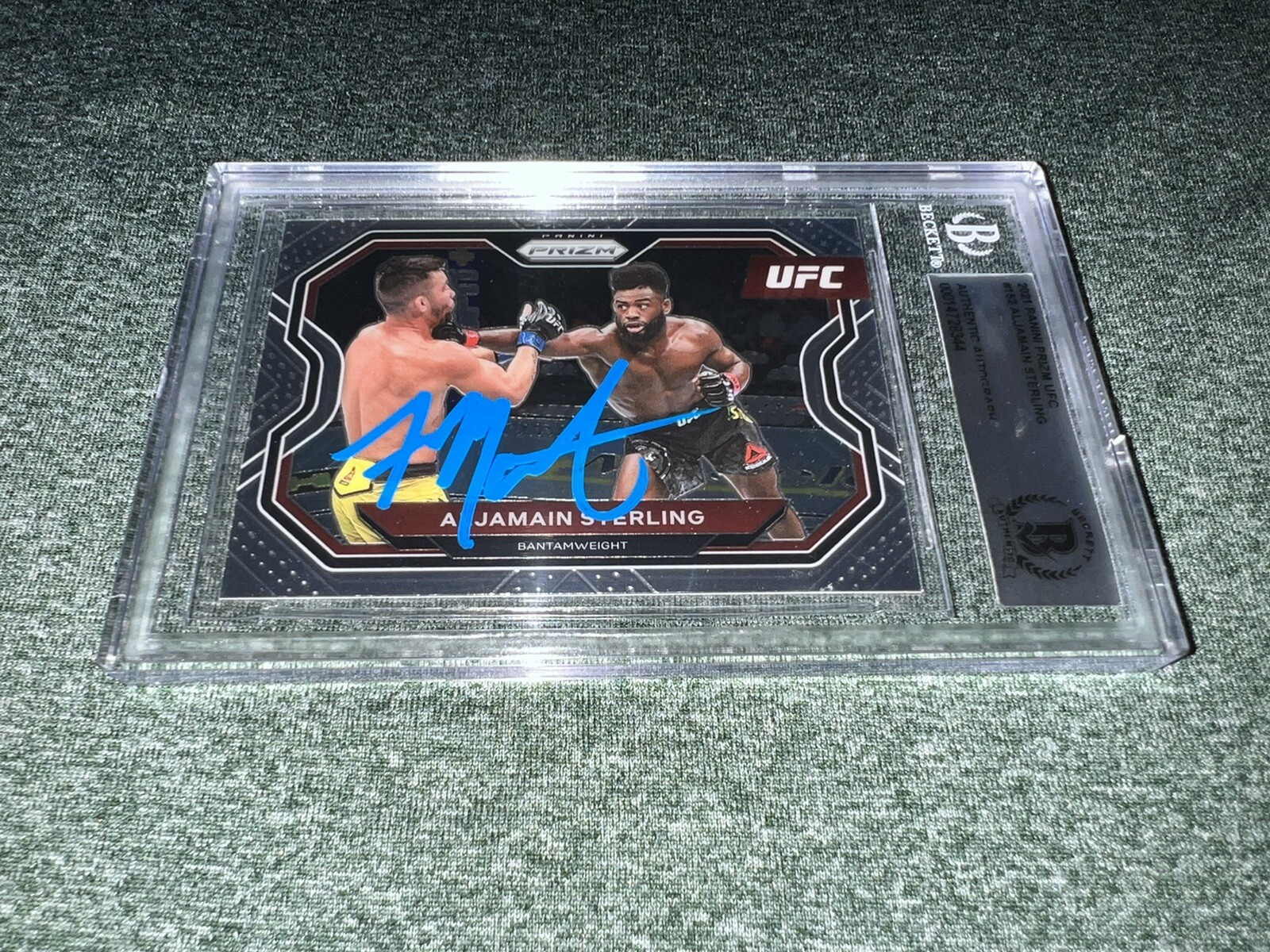 Aljamain Sterling Signed 2021 Panini Prizm Trading Card “Funkmaster” Beckett