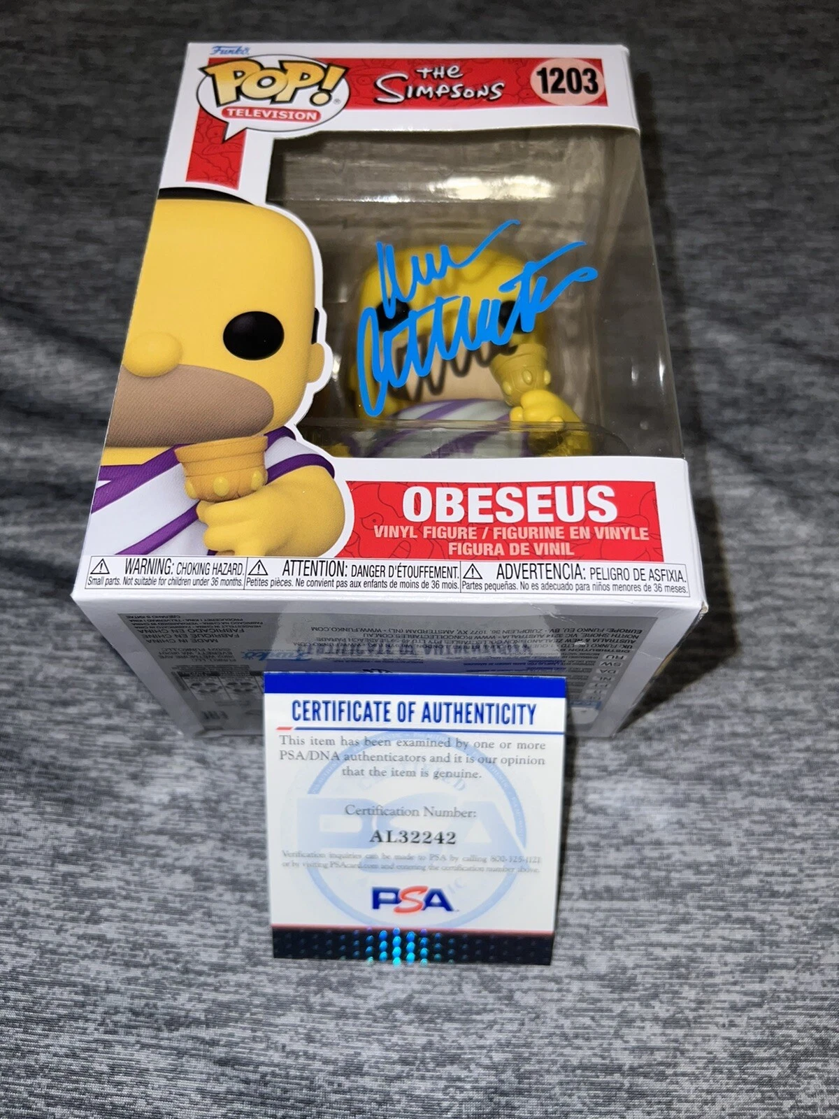 Dan Castellaneta Signed Official Obeseus Funko Pop Figure The Simpsons PSA/DNA