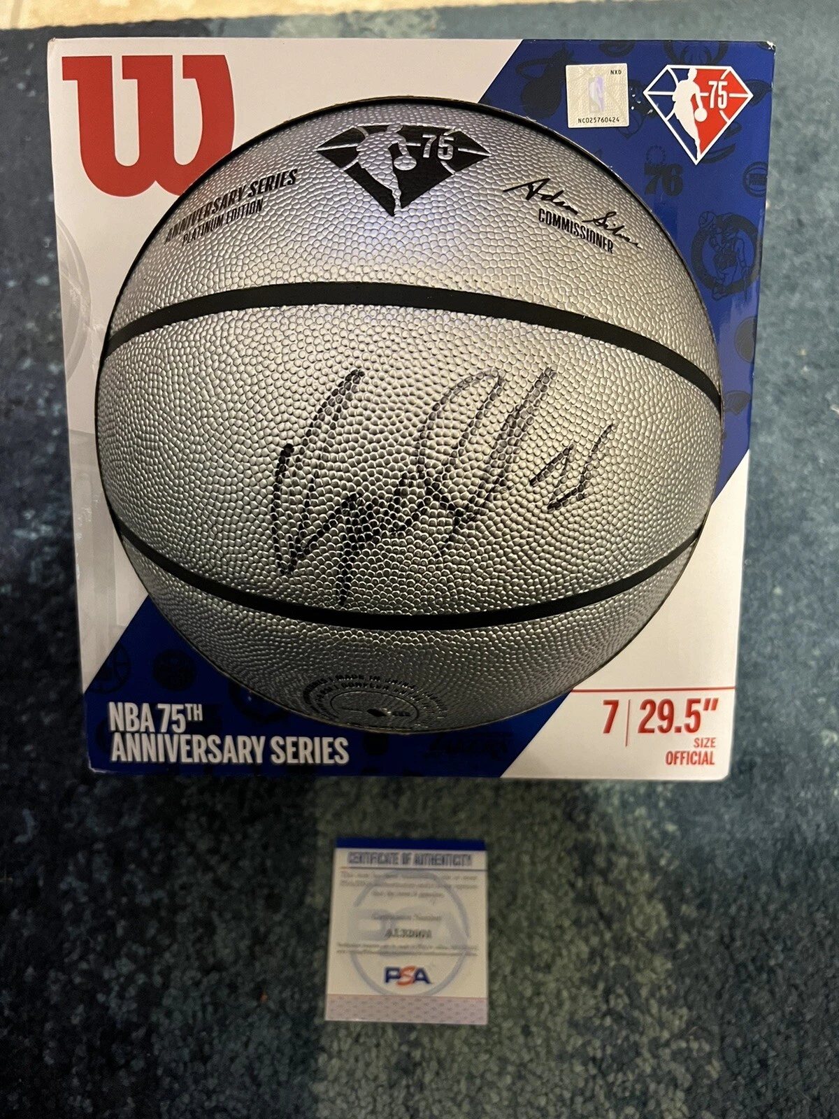 Dominique Wilkins Signed 75th Anniversary Series Basketball Atlanta Hawks PSA