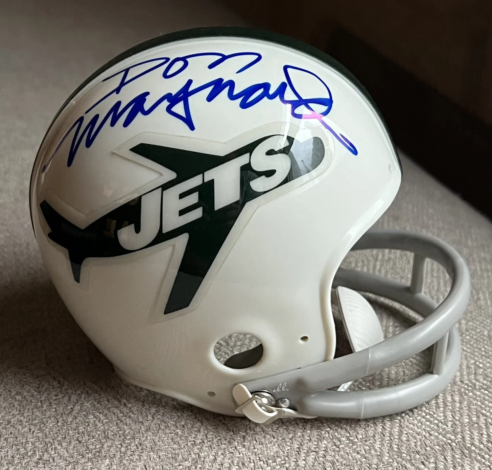 Don Maynard SIGNED Official Ridell Mini Helmet NY JETS Super Bowl HOF W Proof