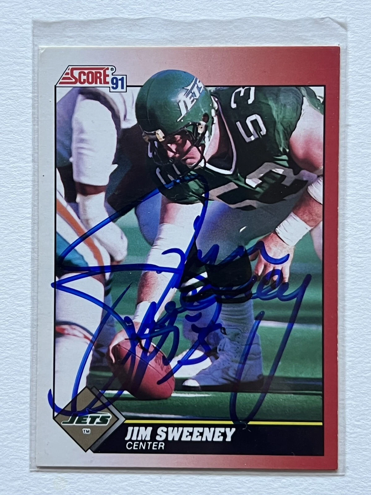 Jim Sweeney SIGNED Autographed NY Jets 1991 Score Card
