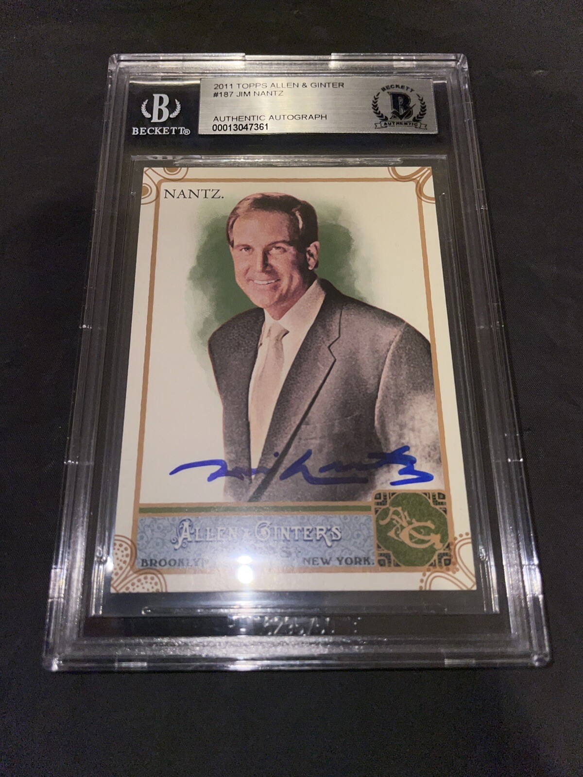 Jim Nantz Signed 2011 Topps Allen & Ginter Beckett Slab