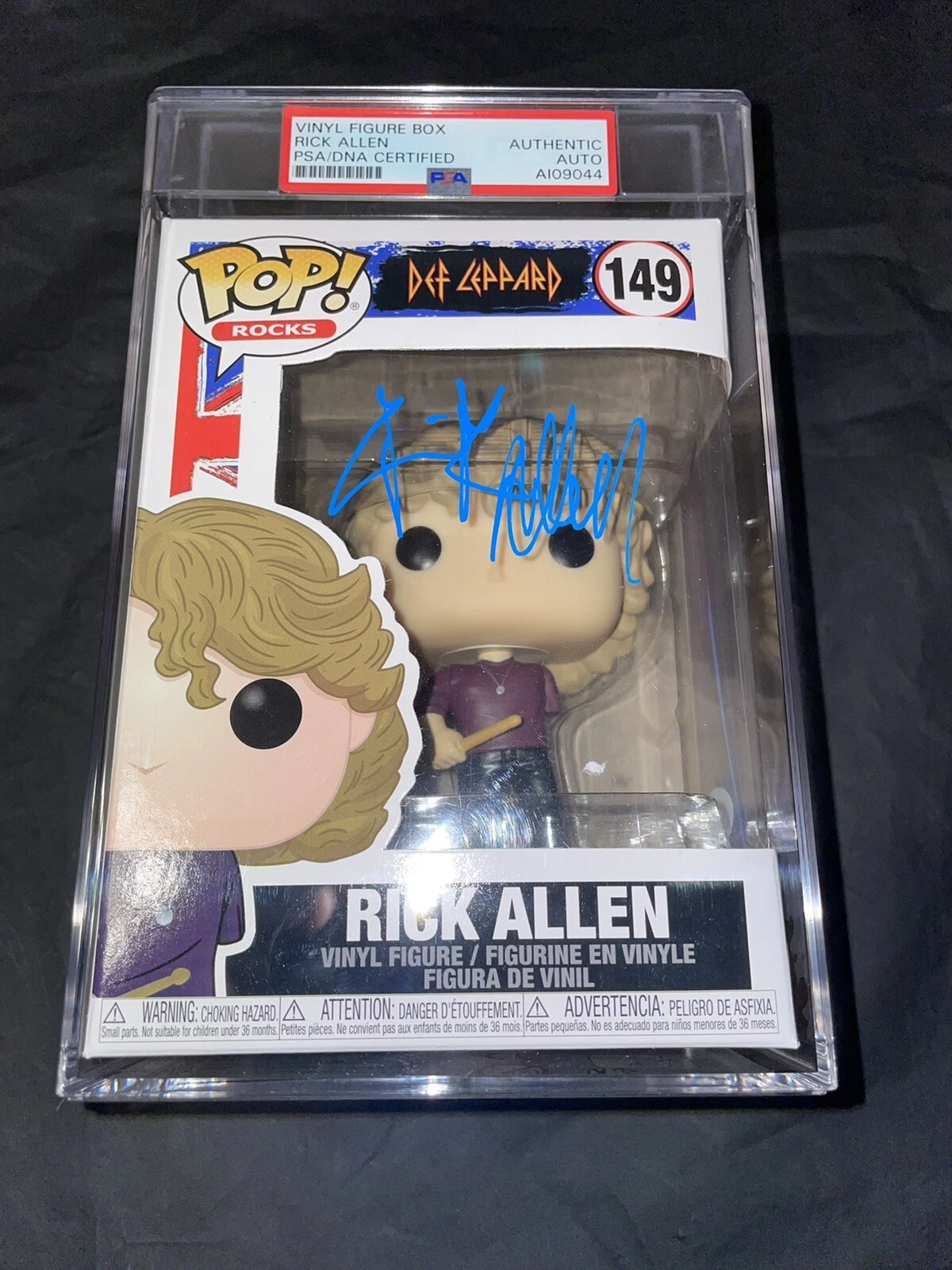 Rick Allen Signed Official Funko Pop Vinyl Figure Def Leppard Drummer PSA Slab#2