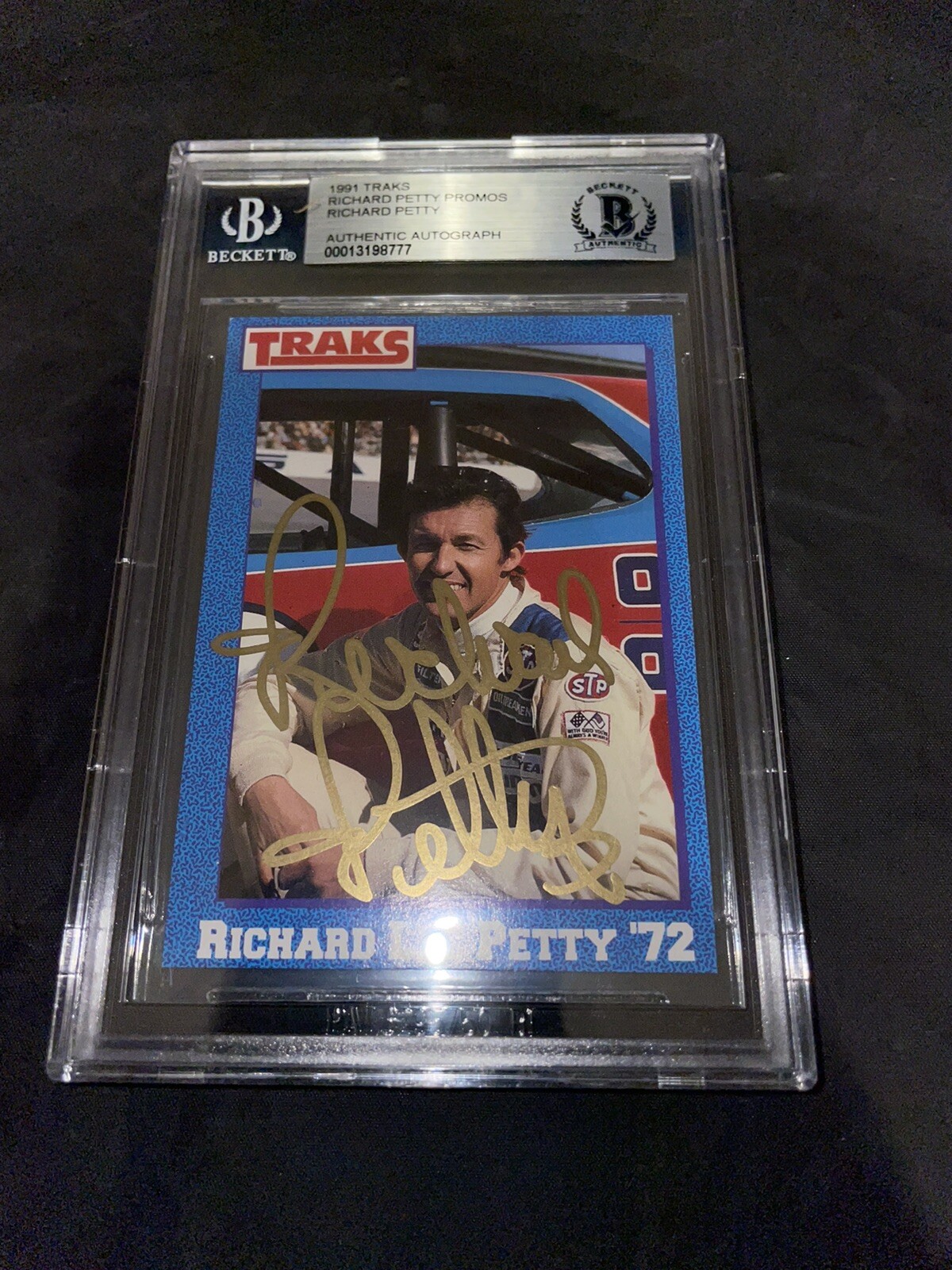 Richard Petty Signed 1991 Traks Promos NASCAR Beckett Slab #2