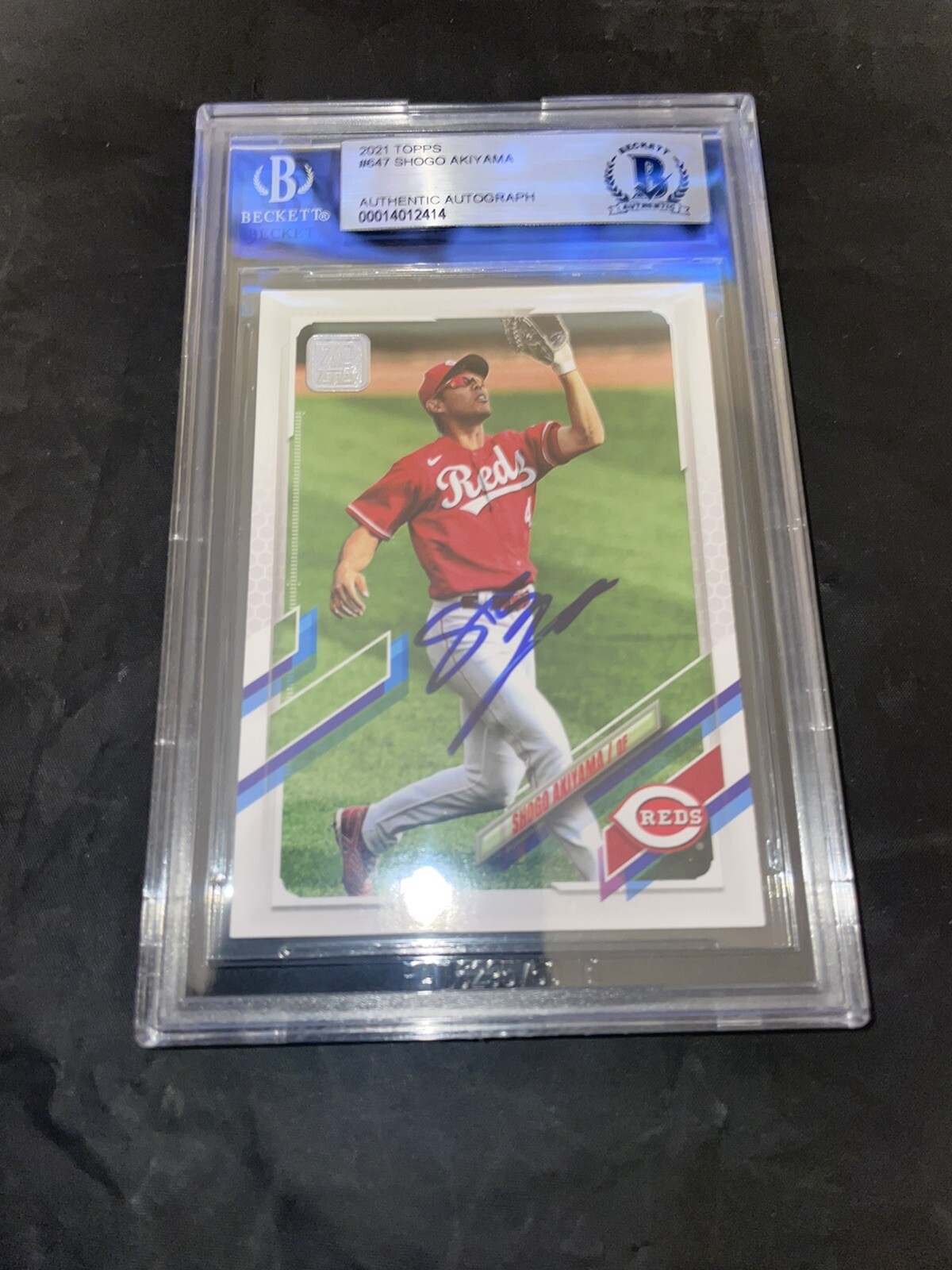 Shogo Akiyama Signed 2021 Topps Japanese Superstar Beckett Slab