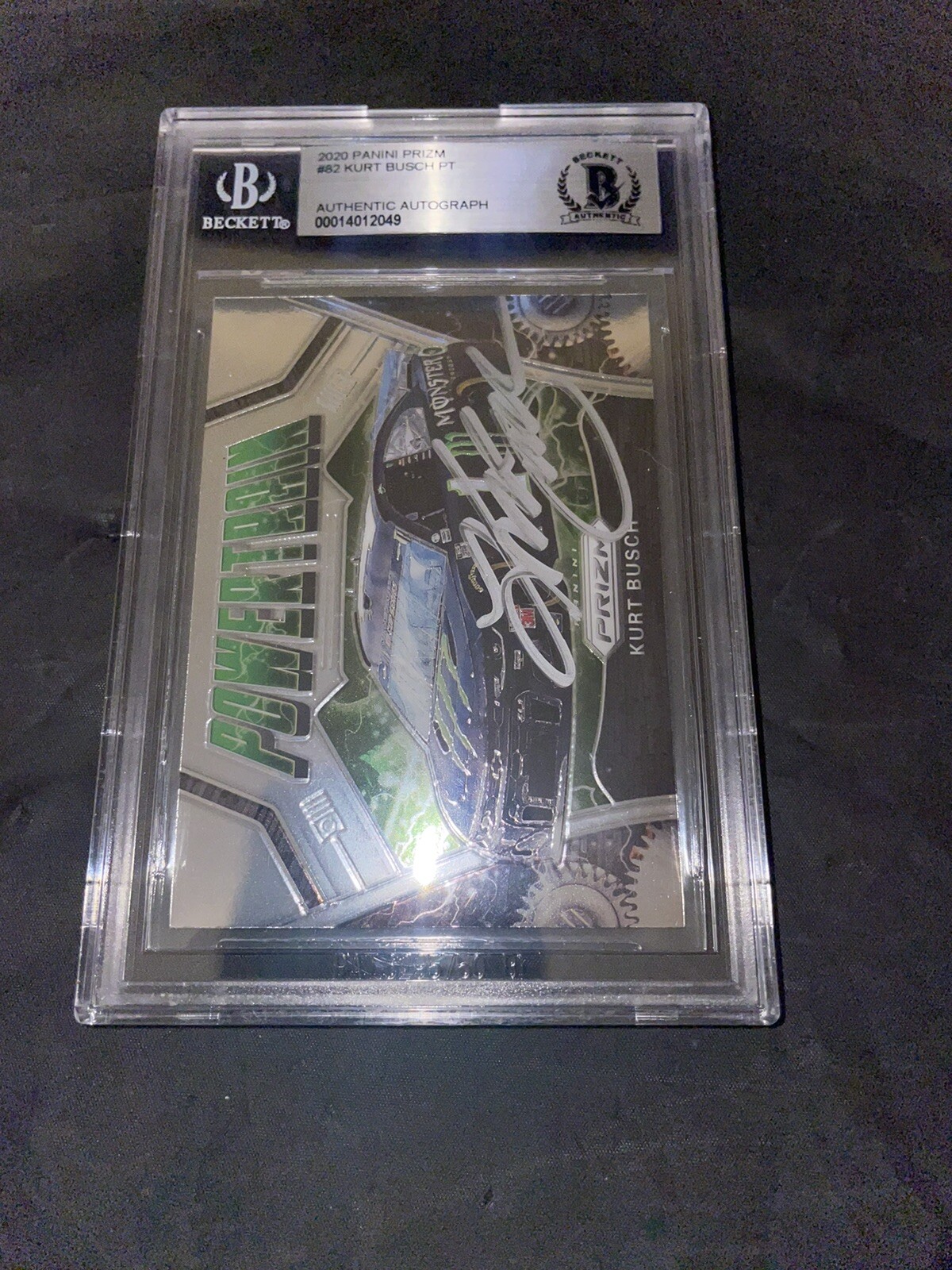 Kurt Busch Signed 2020 Panini Prizm NASCAR Beckett Slab #3