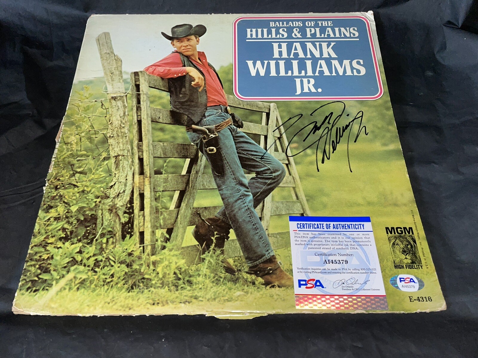 Hank Williams Jr Signed Ballads Of The Hills And Plains Vinyl Album PSA/DNA