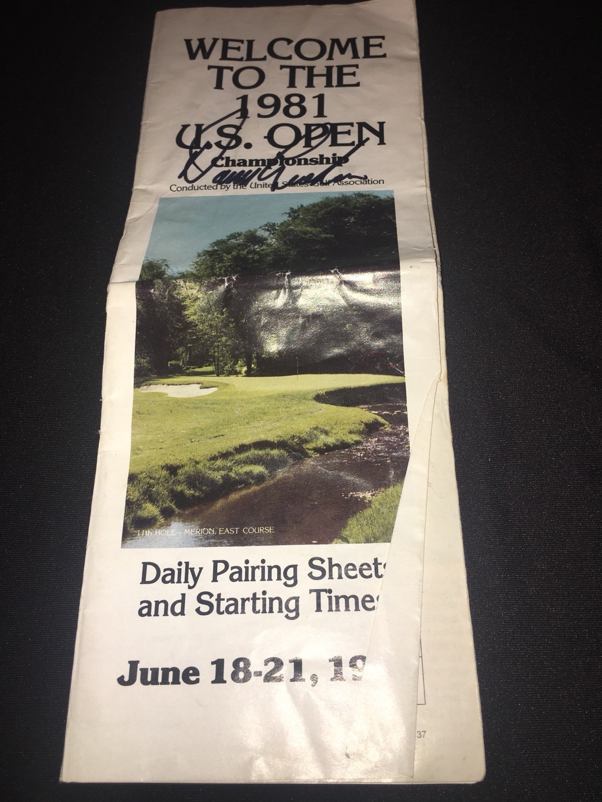 DAVID GRAHAM SIGNED OFFICIAL 1981 OFFICIAL US OPEN PAIRING SHEET WINNER COA COLLECTIBLE MEMORABILIA