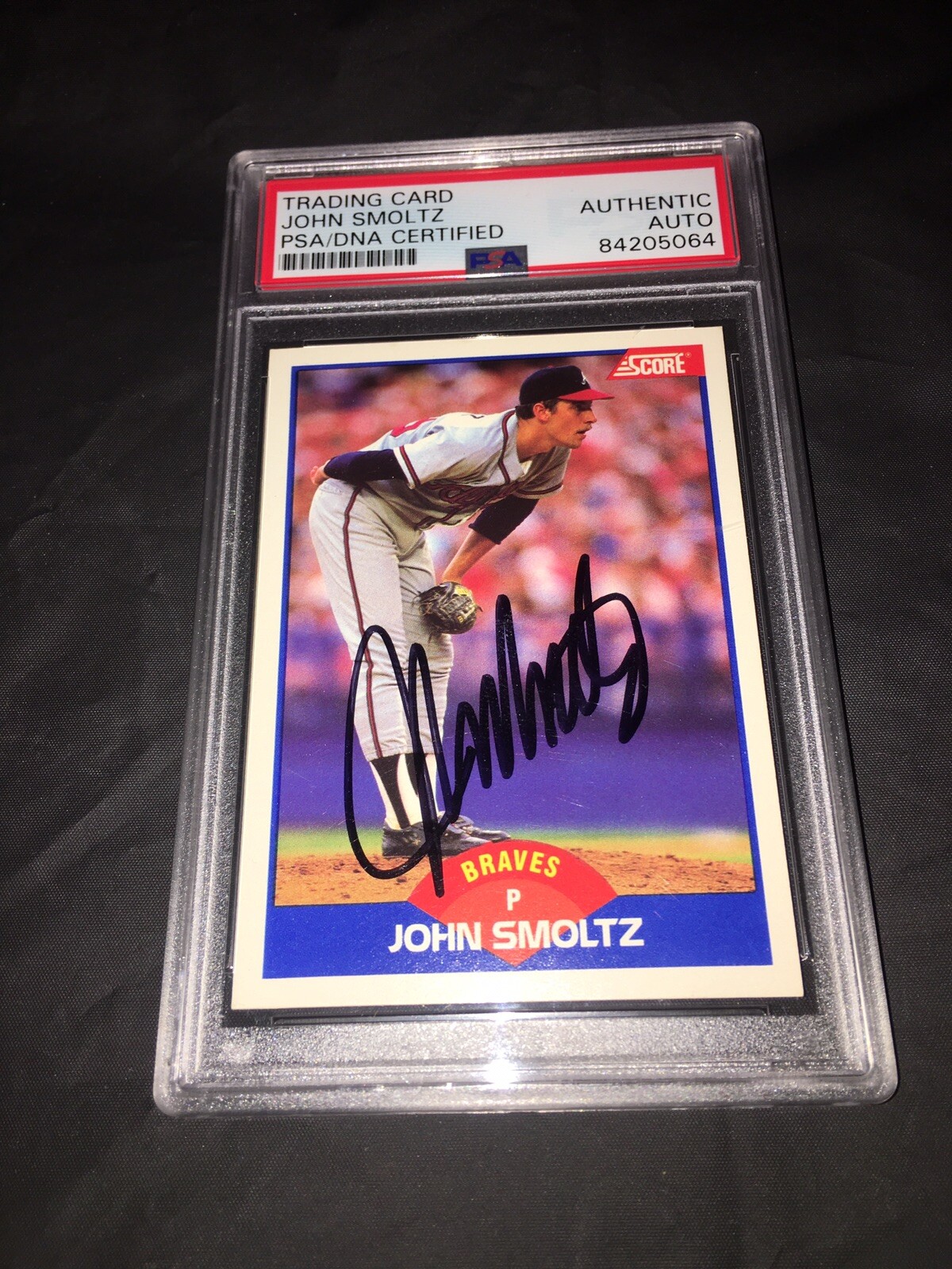 John Smoltz Signed Score Baseball Card Atlanta Braves Star PSA/DNA Slab #2