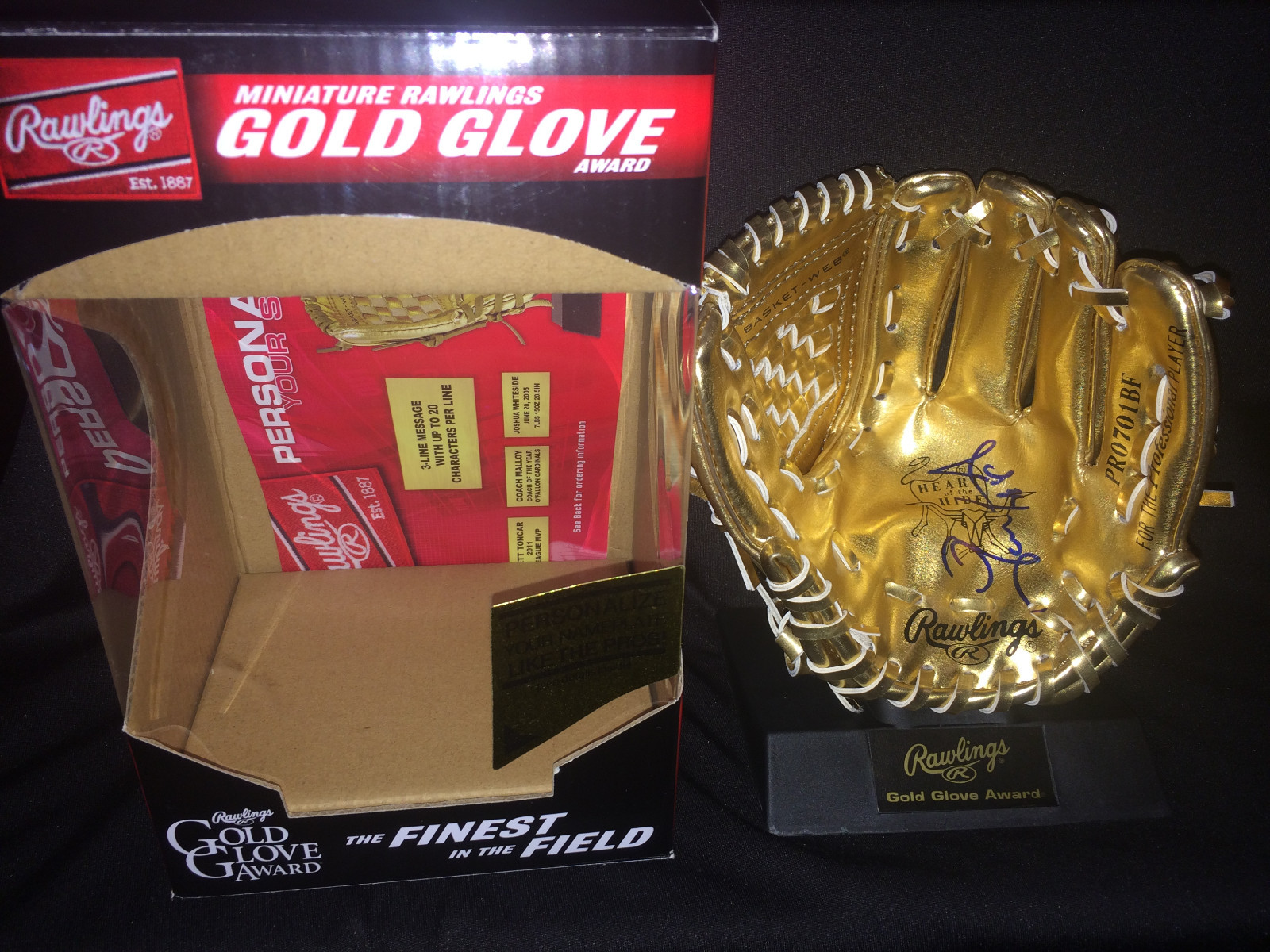 Gerrardo Parra Signed/Auto Official Rawlings Mini Gold Glove COL Rockies COA