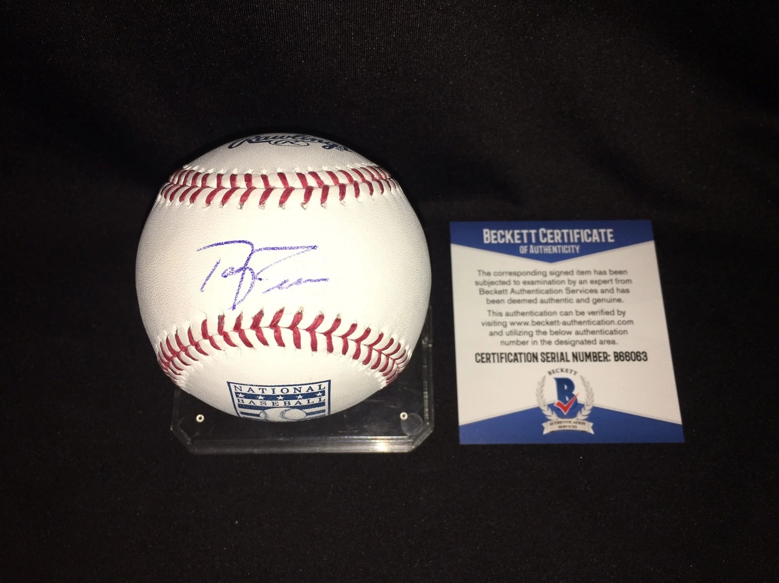Terry Francona Signed Official Hall Of Fame Baseball Cleveland Indians Beckett