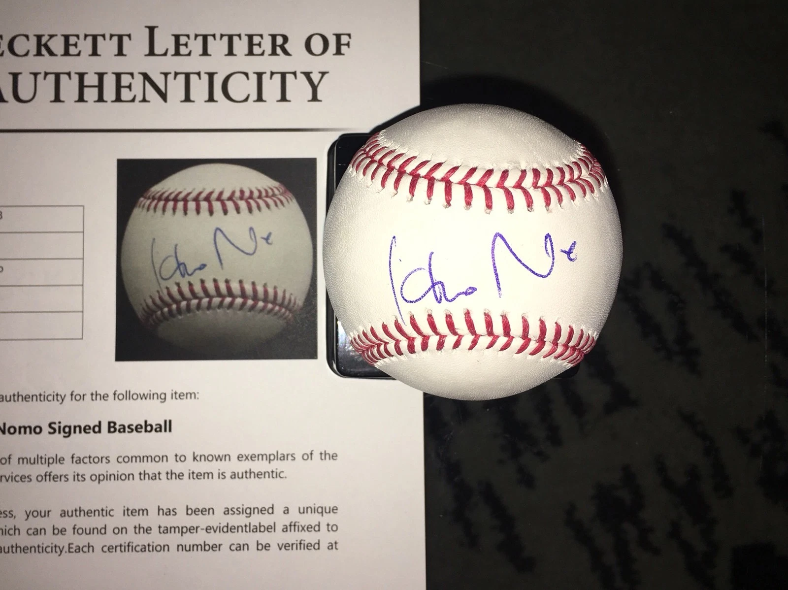 Hideo Nomo Signed Official Major League Baseball LA Dodgers Beckett