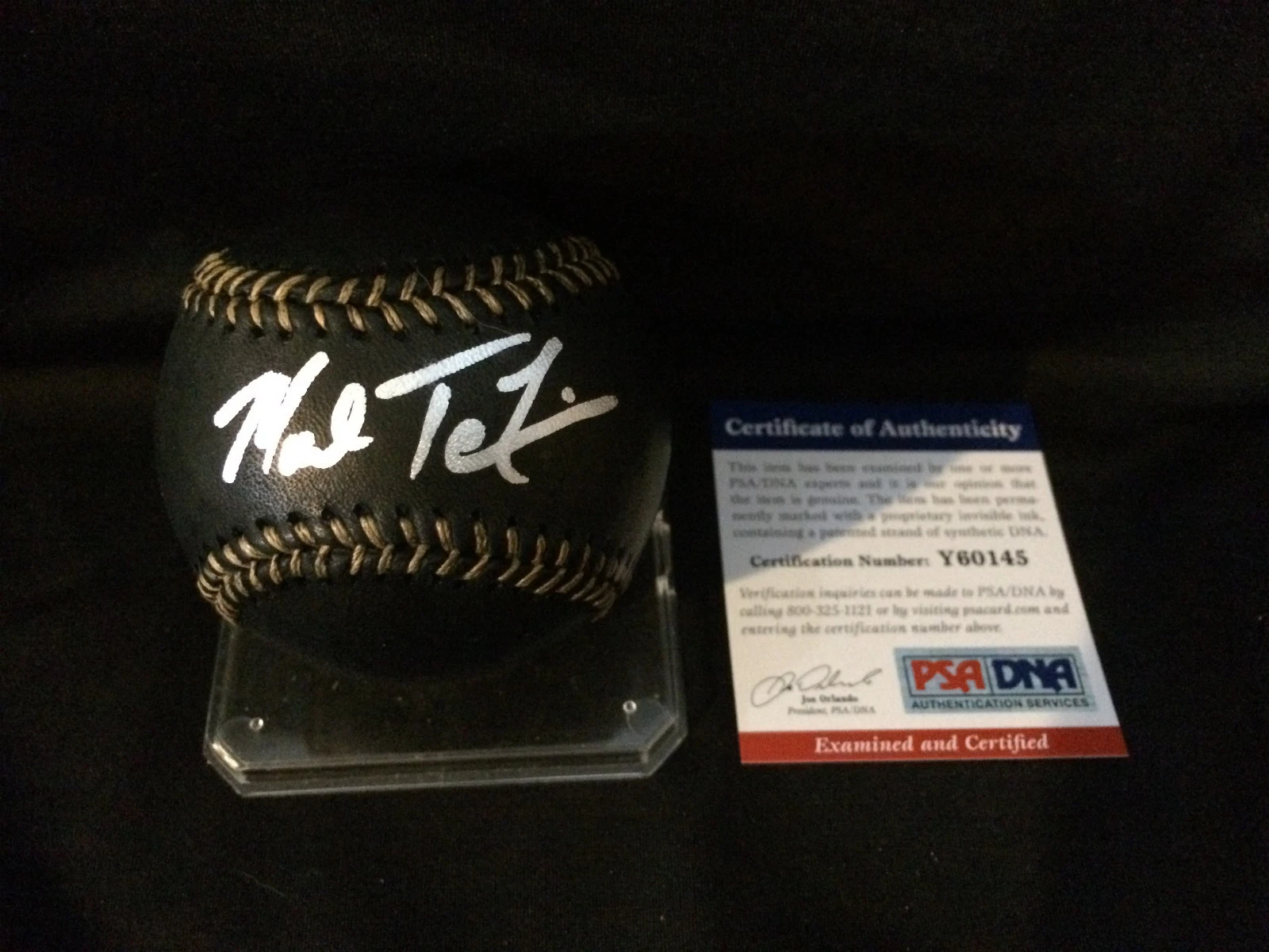 Mark Teixeira Signed Black Baseball New York Yankees Gold Glover PSA/DNA