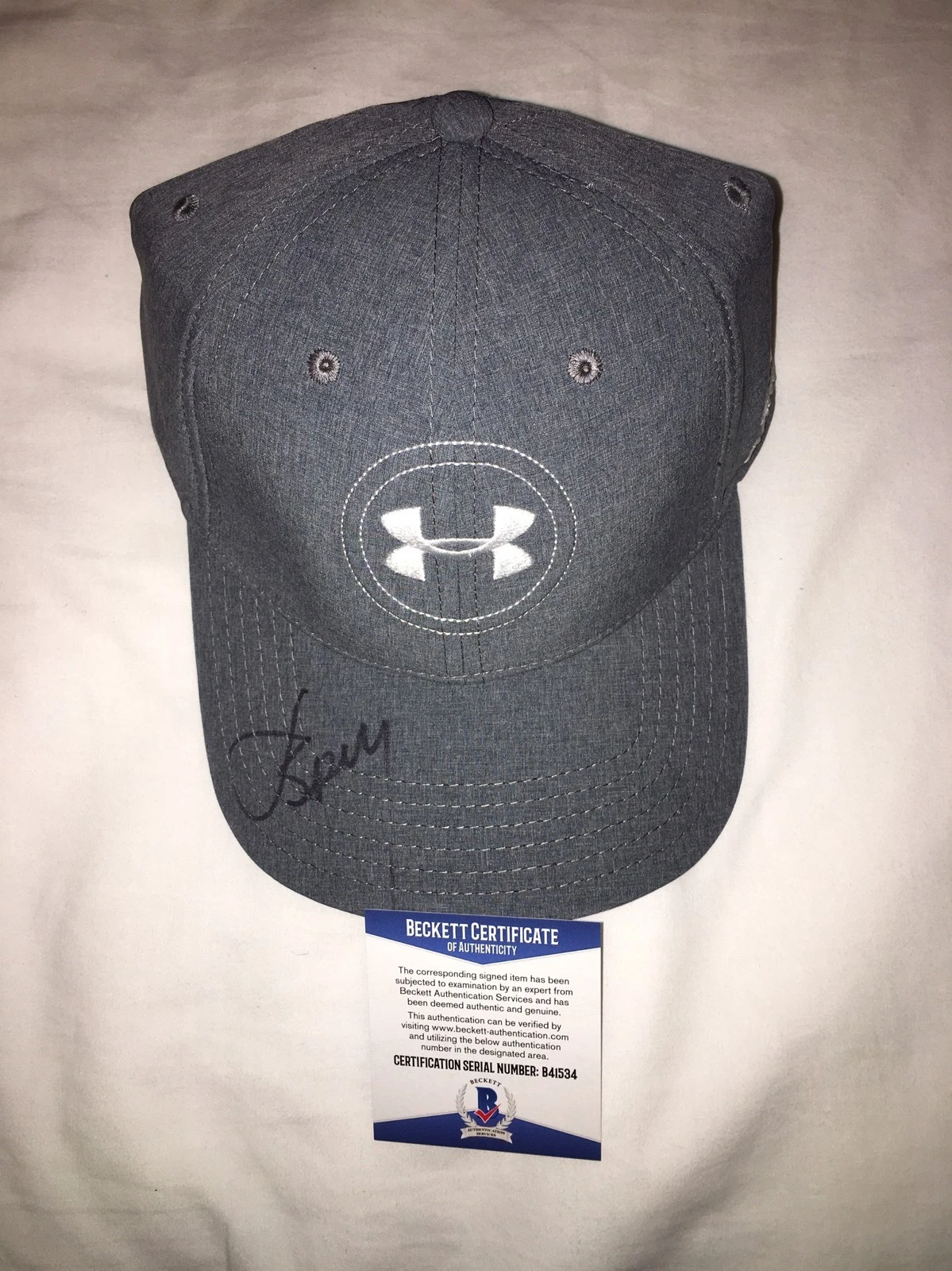 Jordan Spieth Signed Official Under Armour Hat Beckett Authenticated Star