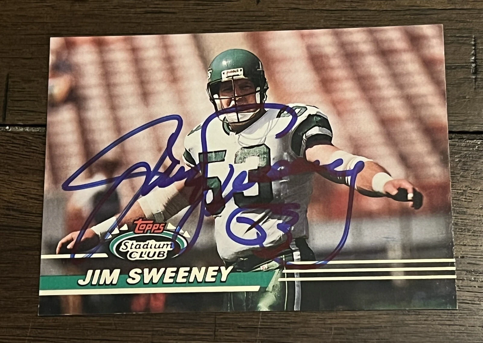 Jim Sweeney SIGNED Autographed NY Jets Stadium Club  Card