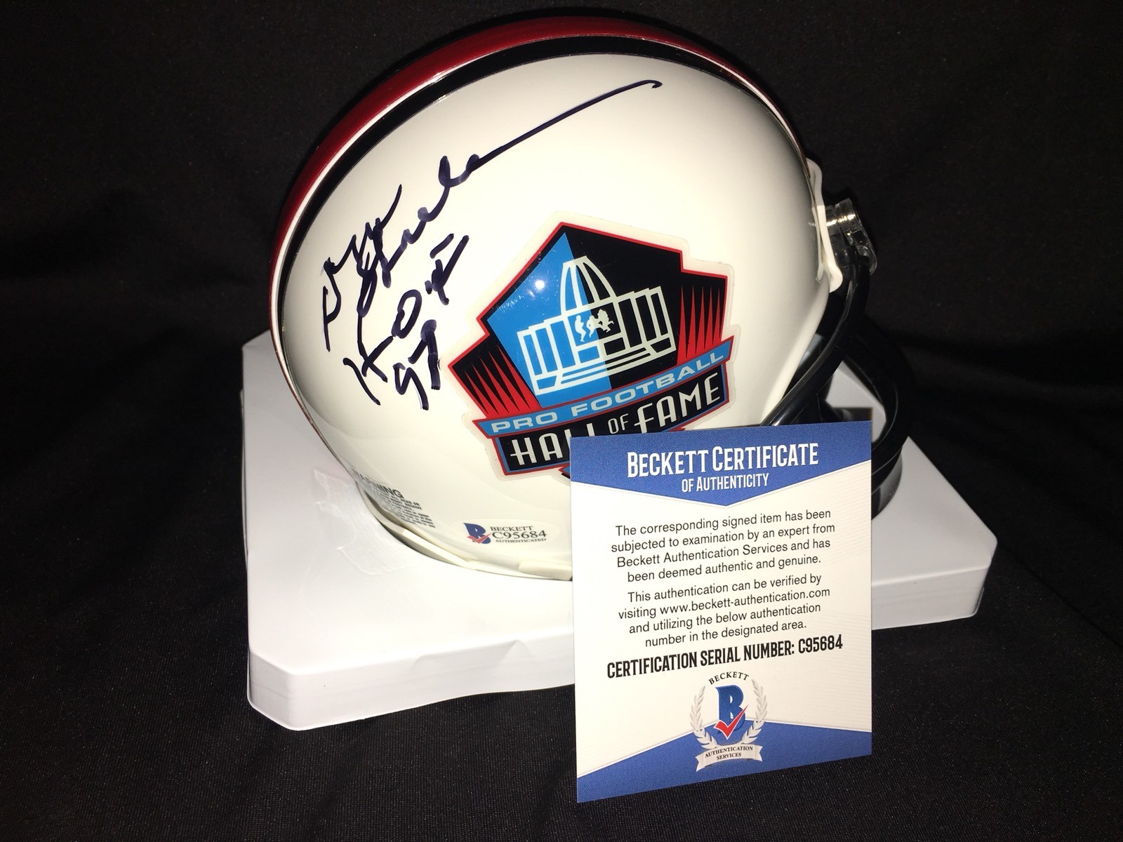 Don Shula Signed Official Hall Of Fame Mini Helmet Dolphins Perfect Beckett #4