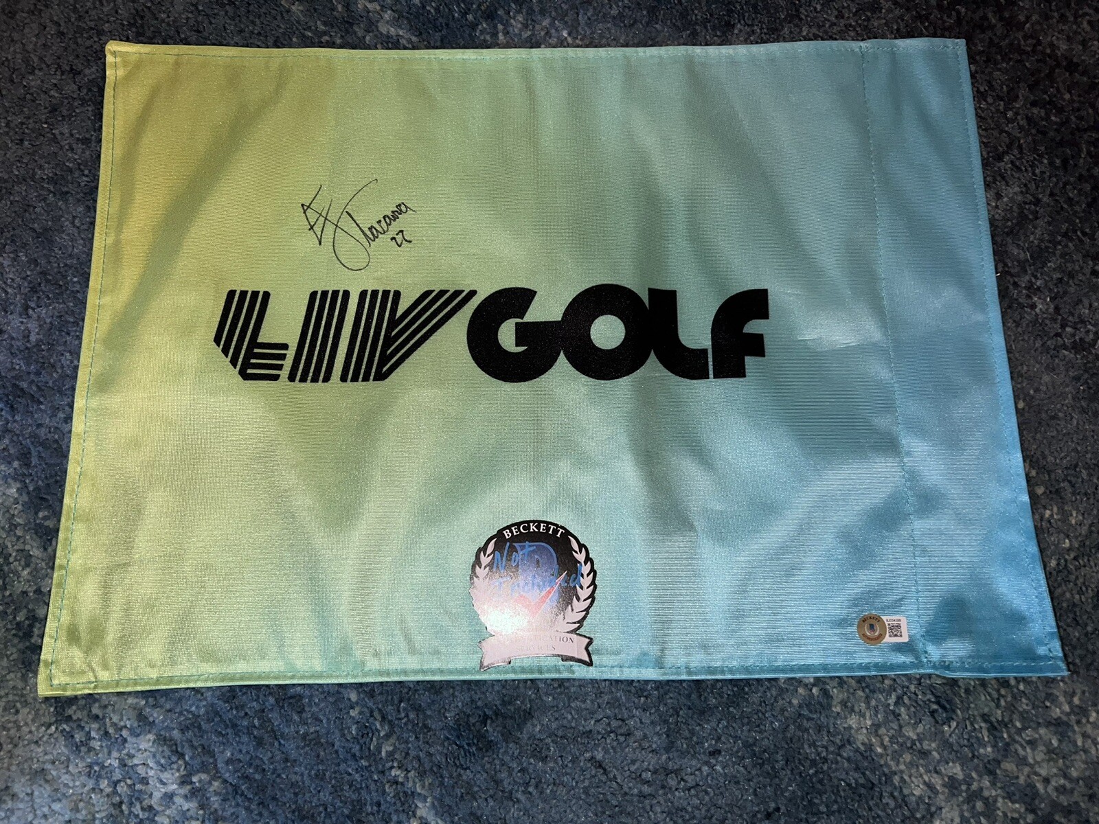 Eugenio Lopez-Chacarra Signed Official LIV Golf Flag Champ Fireballs GC Beckett