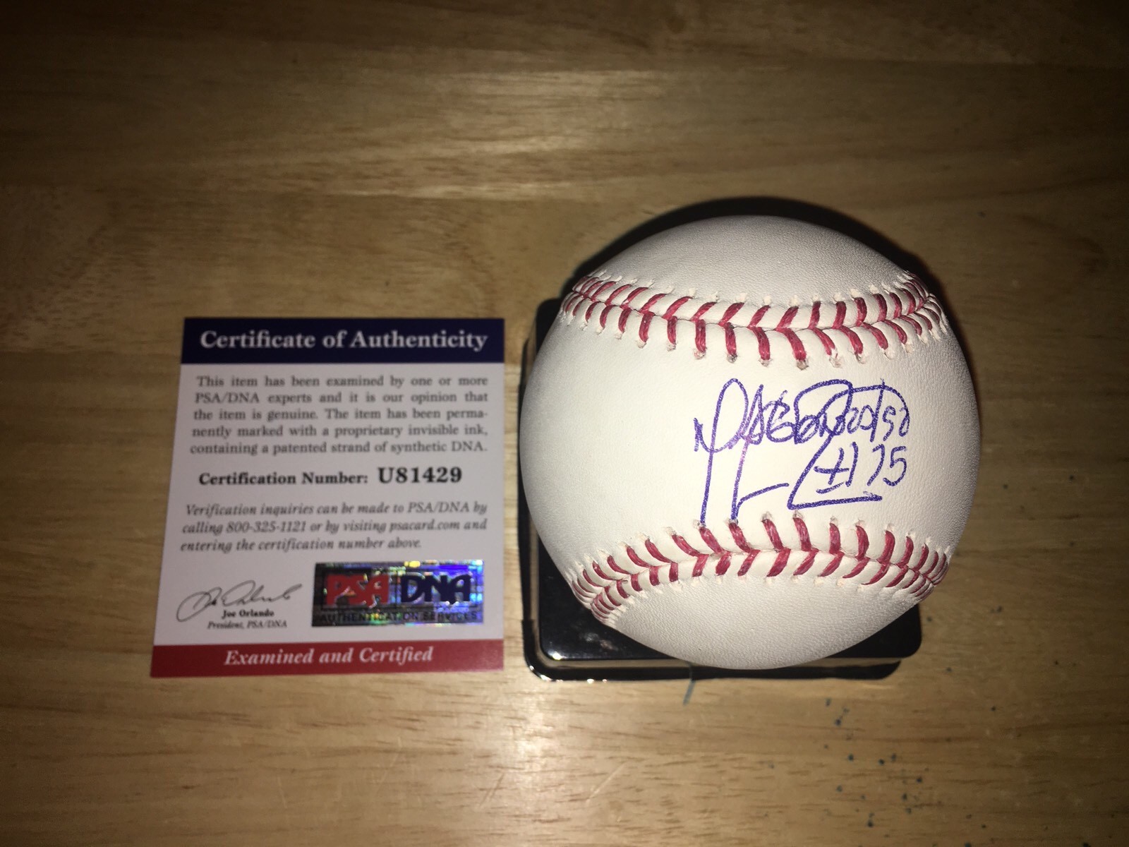 Miguel Alfredo Gonzalez Signed Official Major League Baseball PSA/DNA #3
