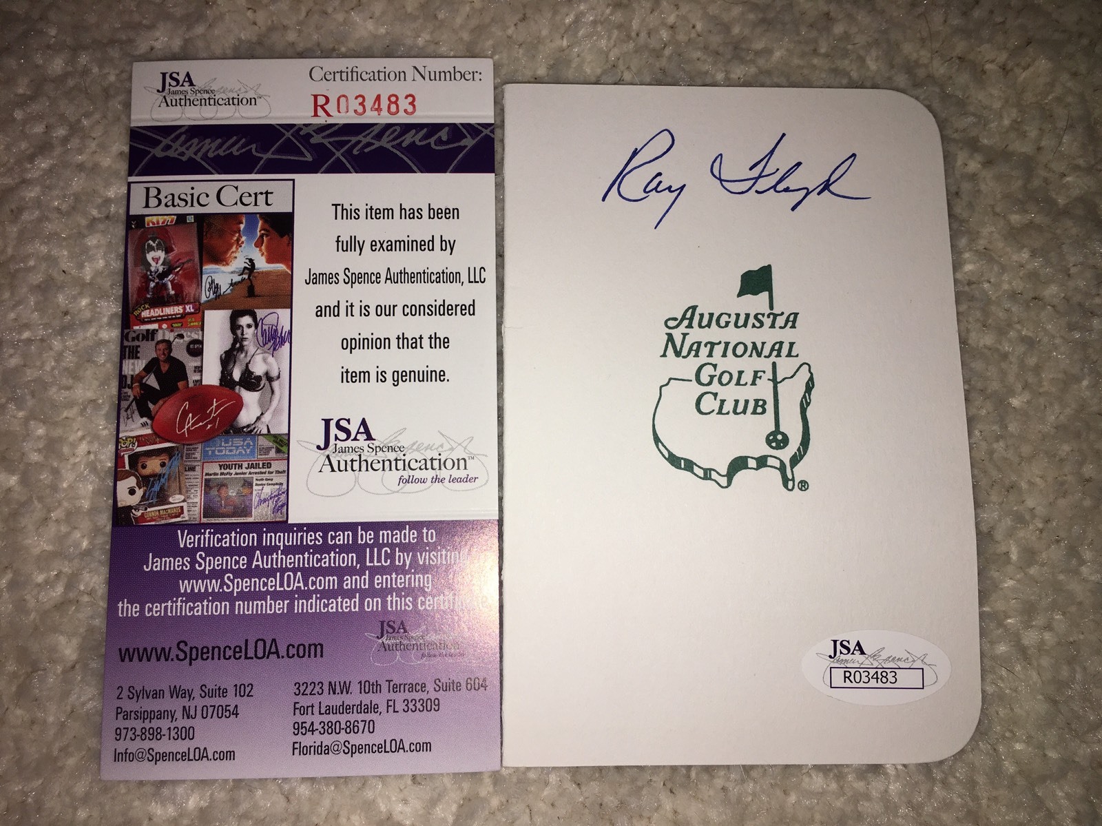 Ray Floyd Signed/Auto Official Masters Scorecard 1976 Champion JSA