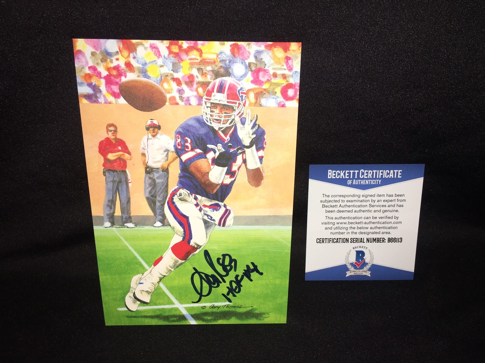 Andre Reed Signed Goal Line Art Card GLAC HOF 14 Buffalo Bills Beckett