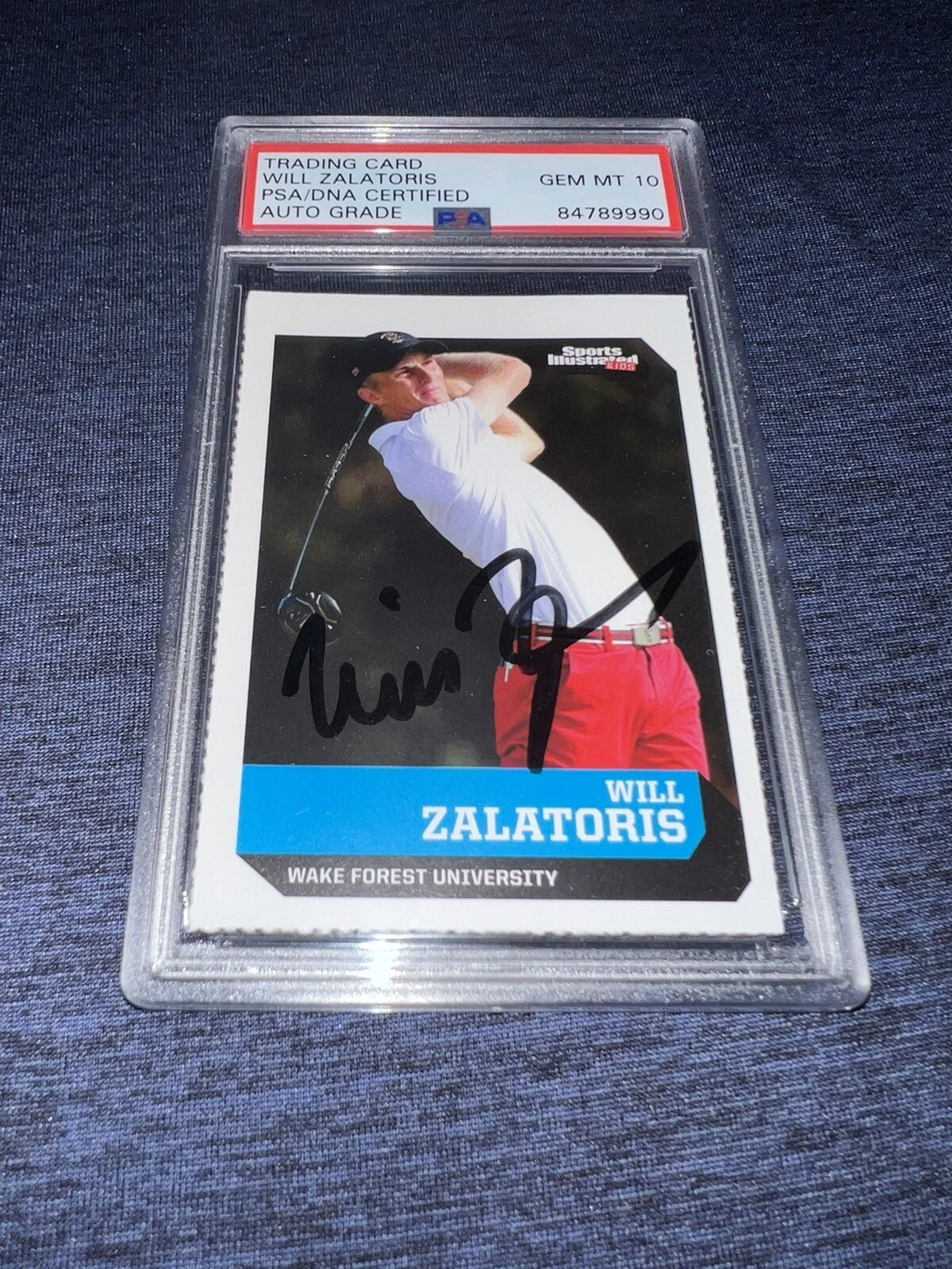Will Zalatoris Signed 2018 SI For Kids Rookie Trading Card RC PSA Gem Mint 10