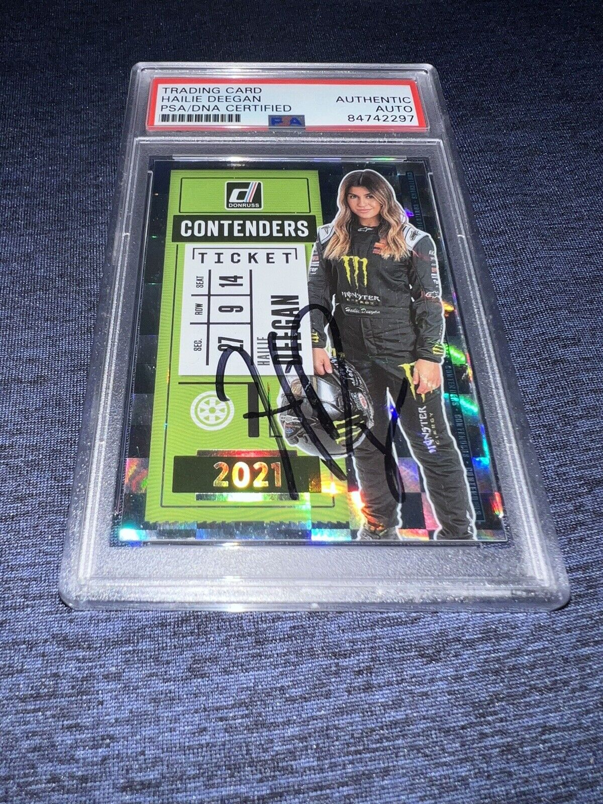 Hailie Deegan Signed 2021 Panini Donruss Contenders Trading Card PSA/DNA