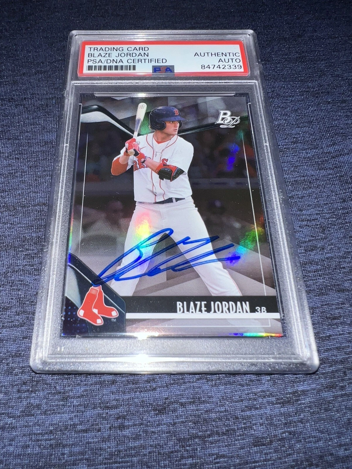 Blaze Jordan Signed 2021 Bowman Platinum Trading Card Topps Red Sox PSA/DNA