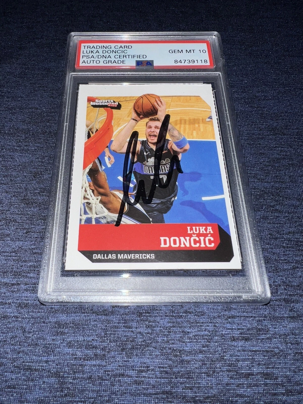 Luka Doncic Signed 2019 SI For Kids Trading Card Rookie Mavs PSA/DNA Gem Mint 10