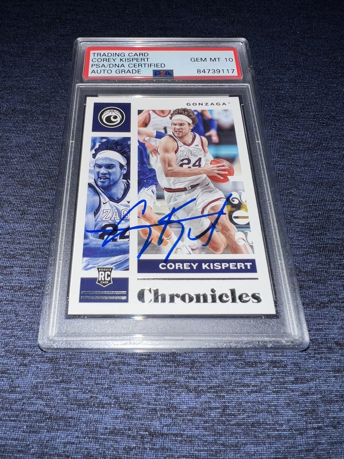 Corey Kispert Signed 2021 Panini Chronicles Trading Card Gonzaga PSA Gem Mint 10