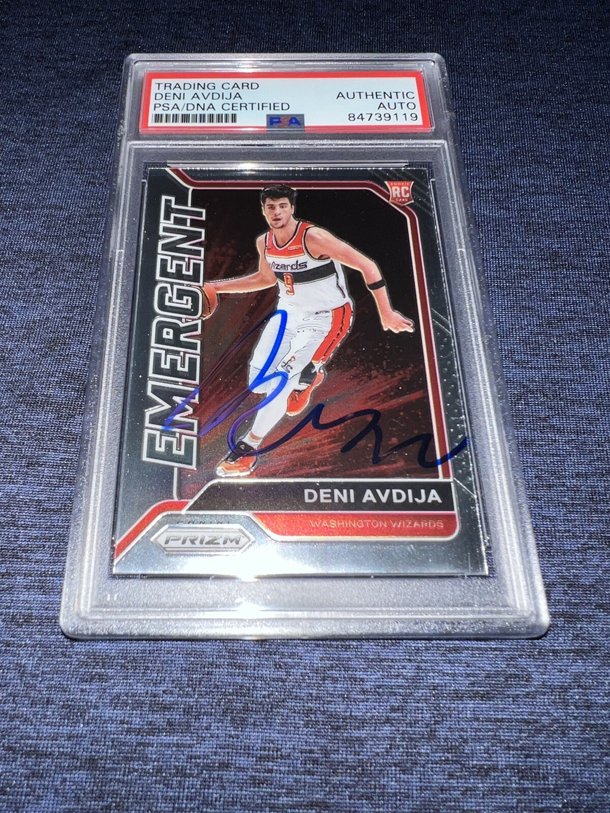 Deni Avdija Signed 2020 Panini Prizm Trading Card Emergent RC PSA/DNA