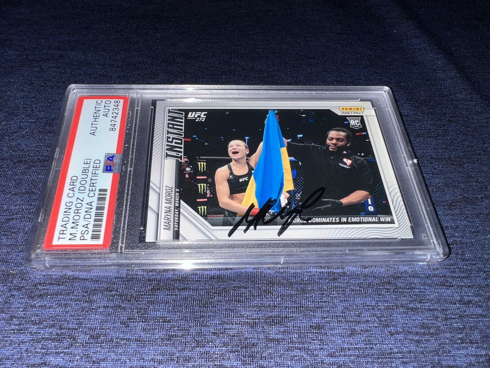 Maryna Moroz Signed 2022 Panini Instant UFC Trading Card Rookie 3/5/22 PSA/DNA