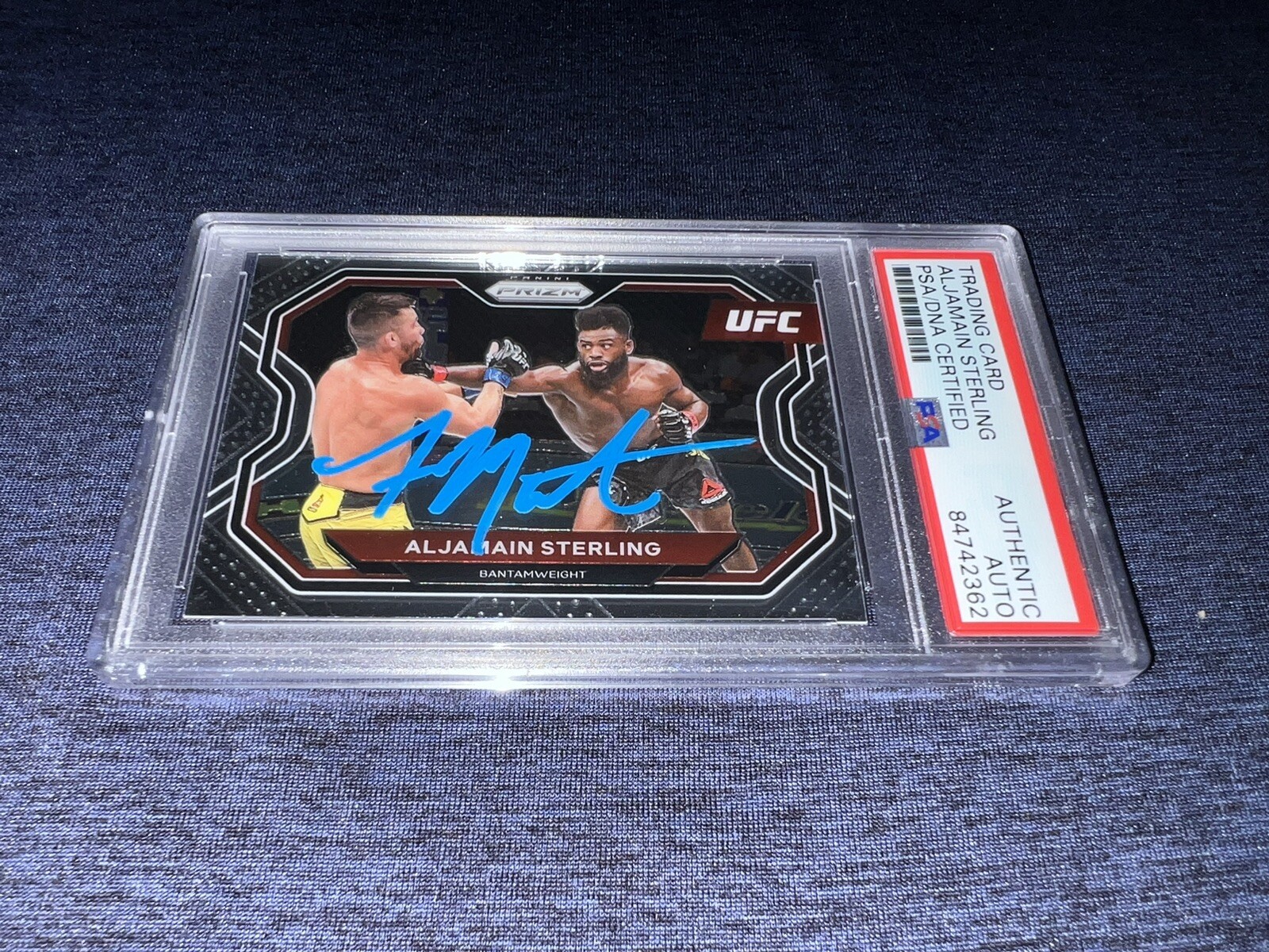 Aljamain Sterling Signed 2021 Panini Prizm UFC Trading Card Champ Funk PSA/DNA