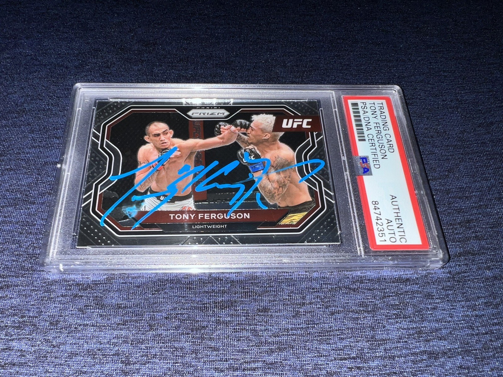 Tony Ferguson Signed 2021 Panini Prizm UFC Trading Card “El Cucuy” PSA/DNA