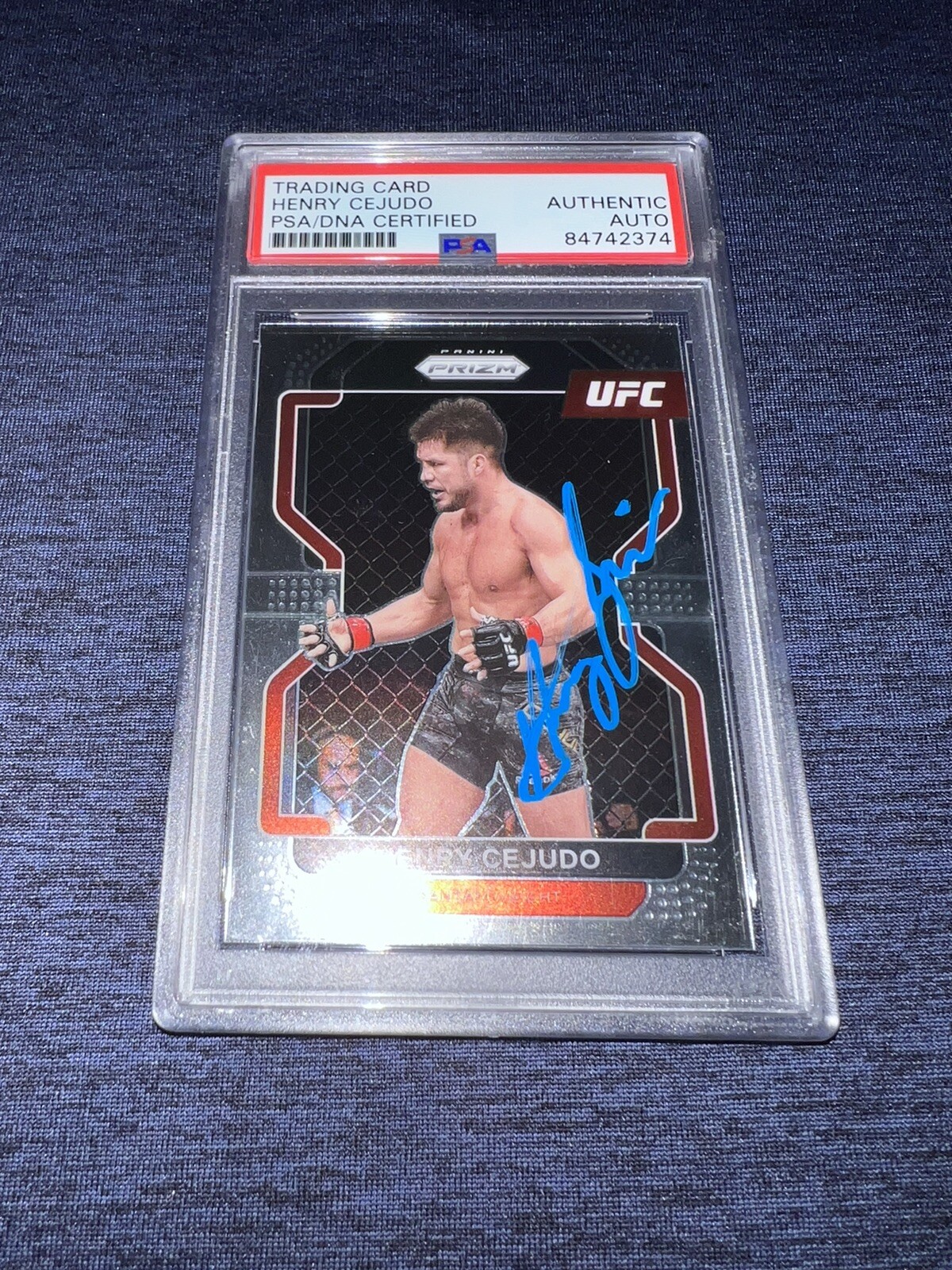 Henry Cejudo Signed 2022 Panini Prizm UFC Trading Card Triple Champ PSA/DNA