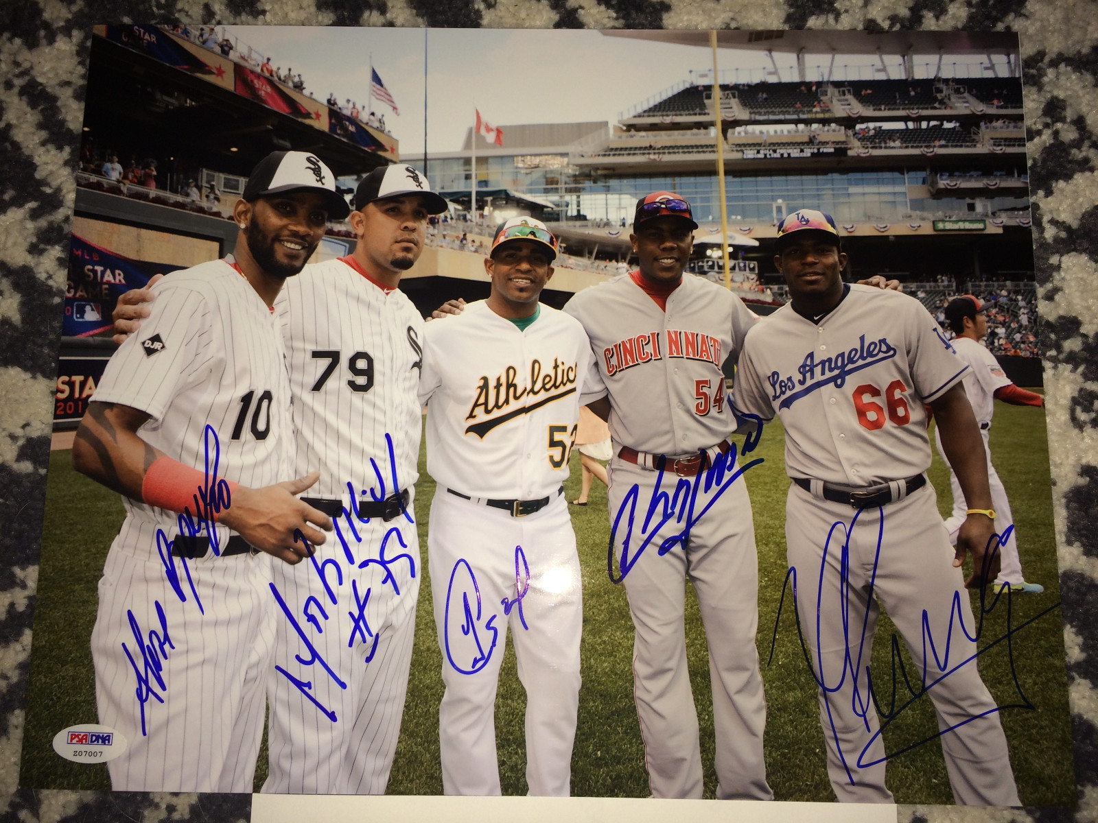 Jose Abreu Yasiel Puig Cespedes Chapman Ramirez Signed 11x14 14 All Star PSA/DNA