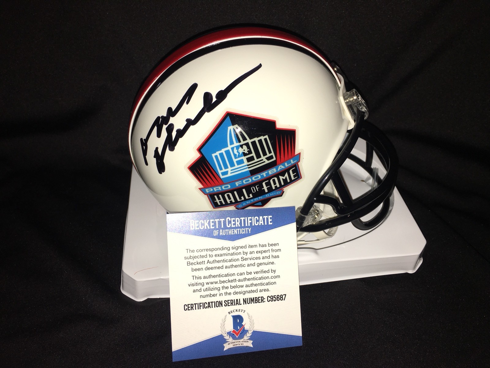 Don Shula Signed Official Hall Of Fame Mini Helmet Dolphins Perfect Beckett #3