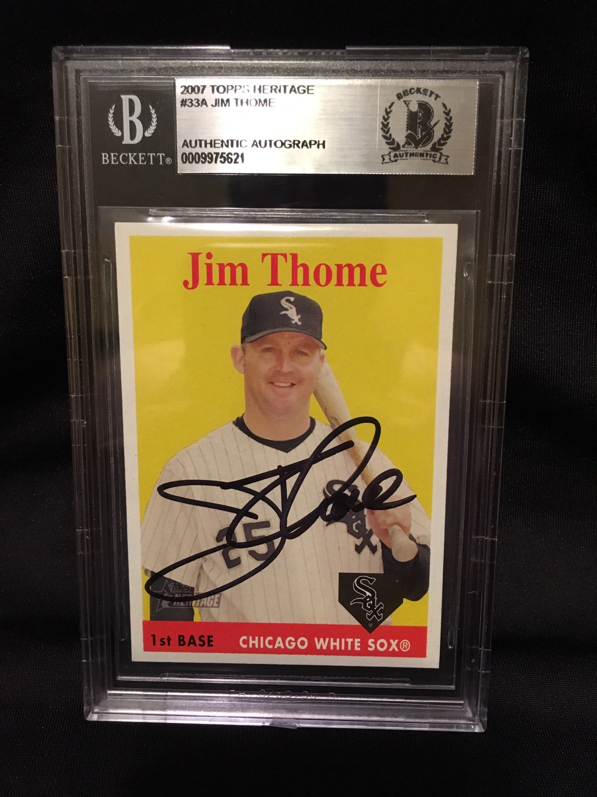 Jim Thome Signed 2007 Tops Heritage Baseball Card Beckett Auth