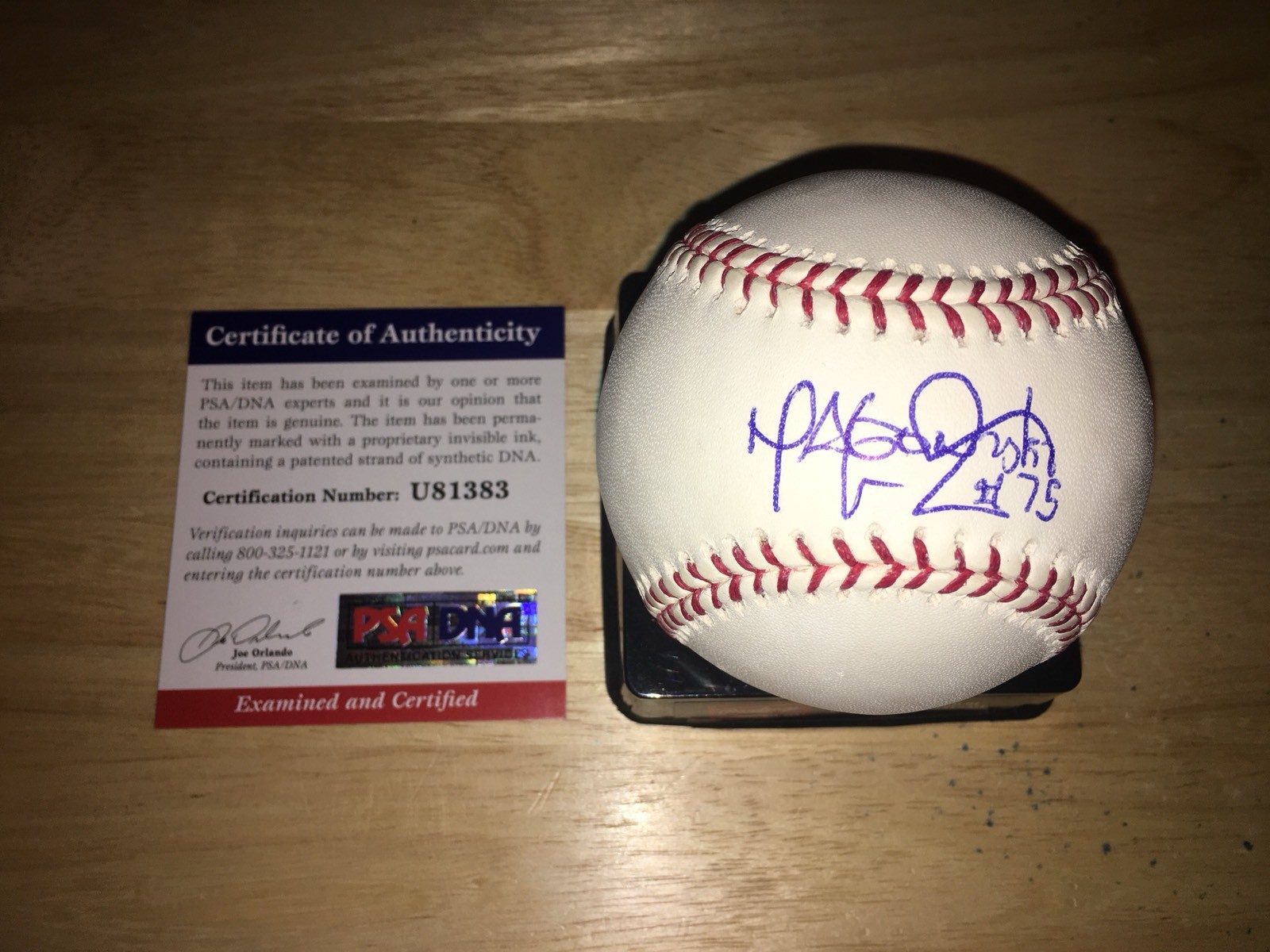 Miguel Alfredo Gonzalez Signed Official Major League Baseball Phillies PSA/DNA