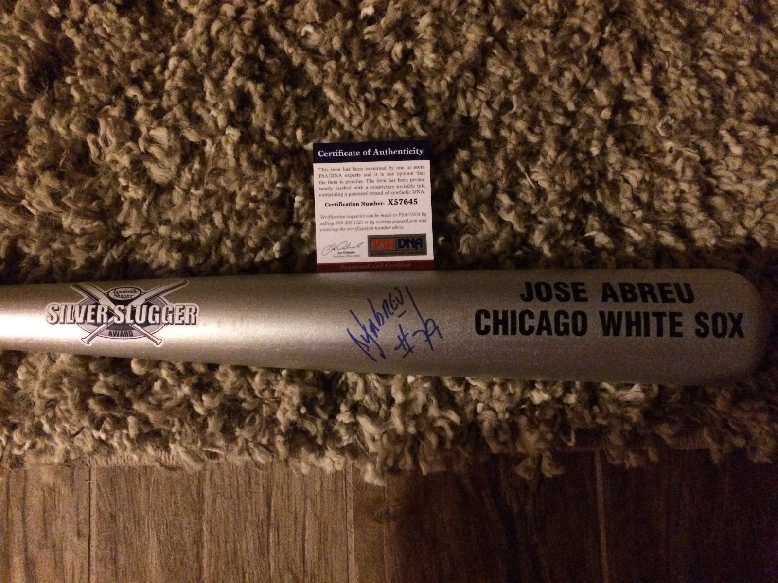 Jose Abreu Signed/Auto Rawlings Full Size Silver Slugger Bat Chicago White Sox