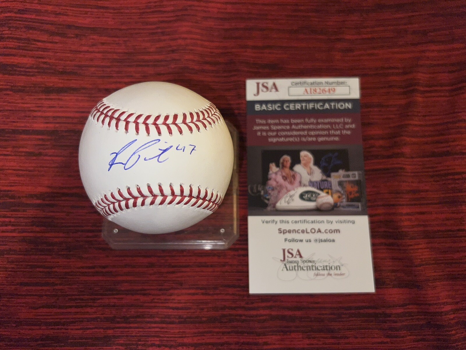 Ryan Pepiot Signed Official Major League Baseball Los Angeles Dodgers JSA #2