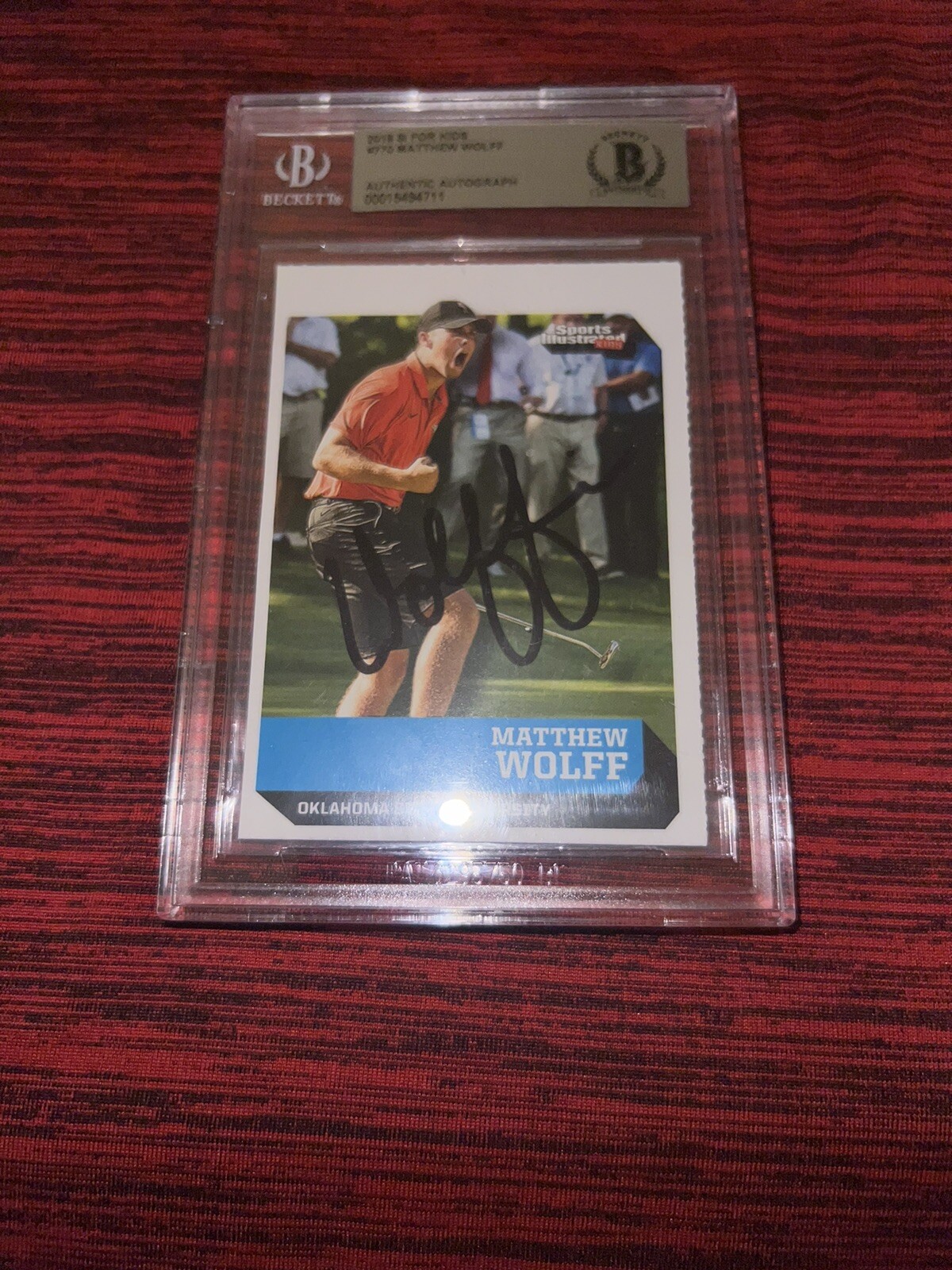 Matthew Wolff Signed 2018 SI For Kids Rookie Trading Card LIV Star Beckett