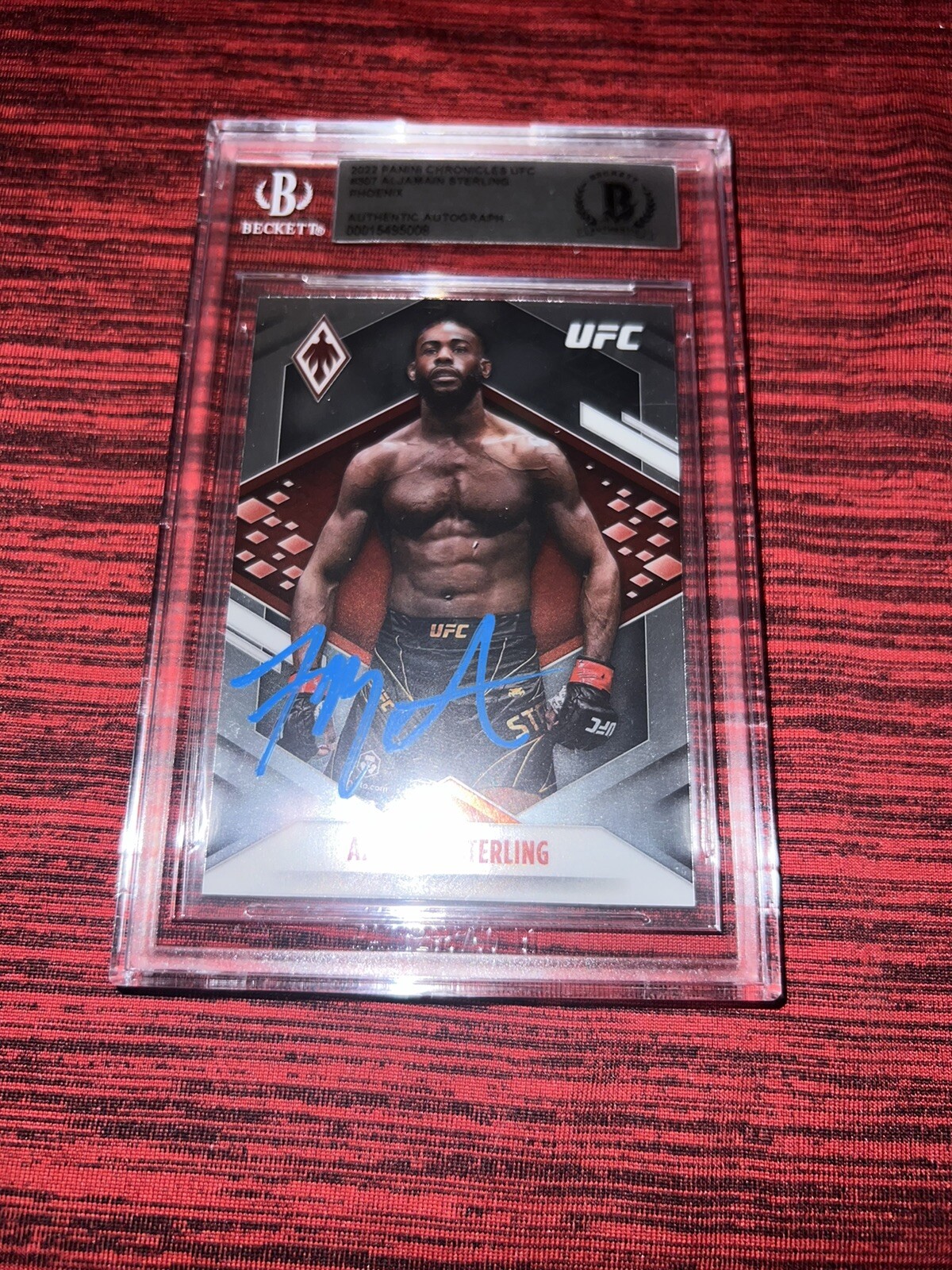 Aljamain Sterling Signed 2022 Panini Chronicles UFC Trading Card Beckett
