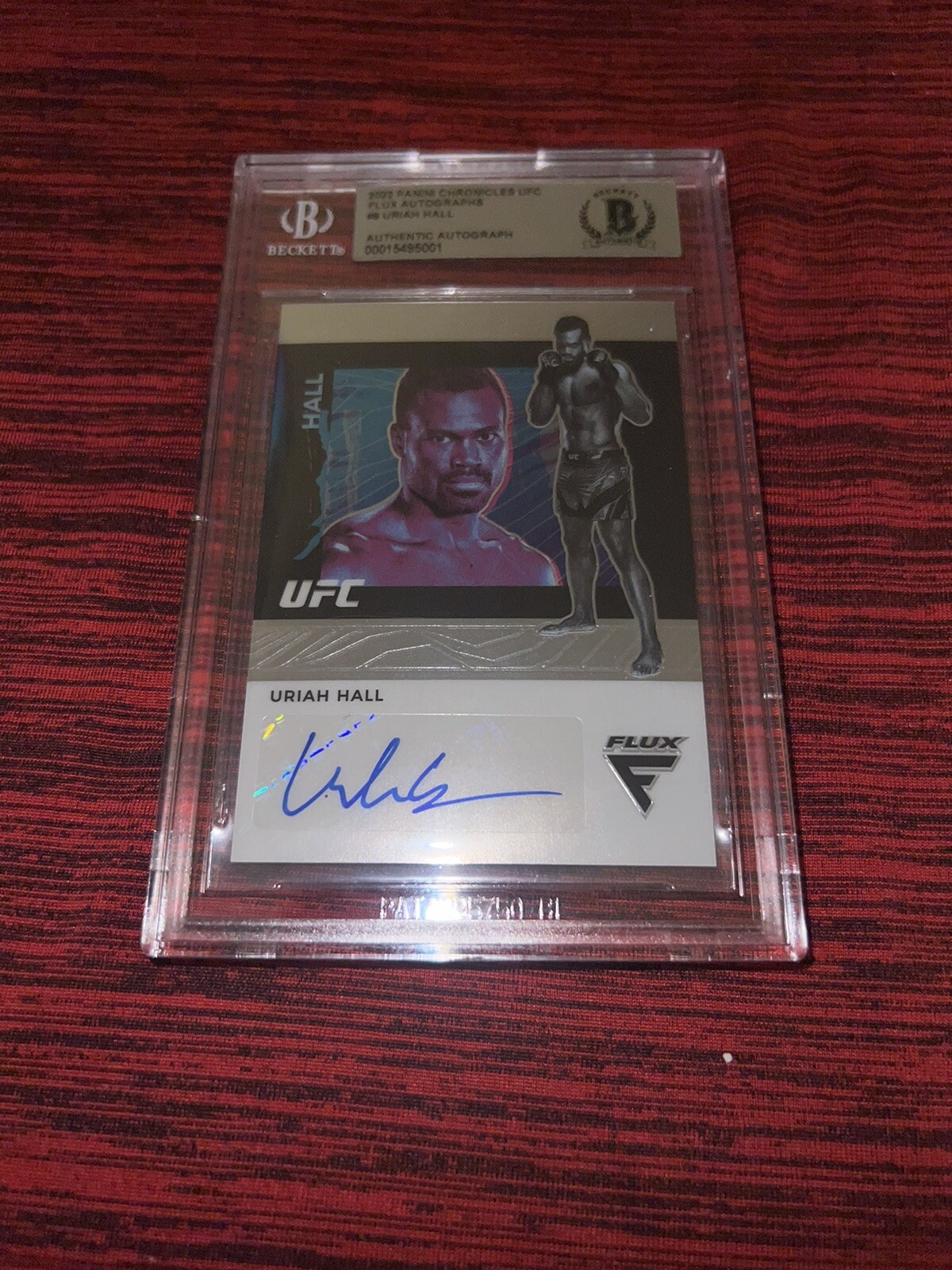 Uriah Hall Signed 2022 Panini Chronicles Flux UFC Trading Card Beckett