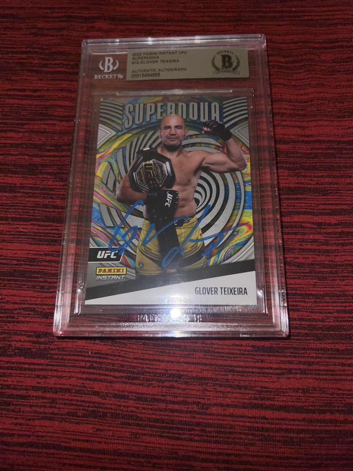 Glover Teixeira Signed 2022 Panini Instant Supernova UFC Trading Card Beckett