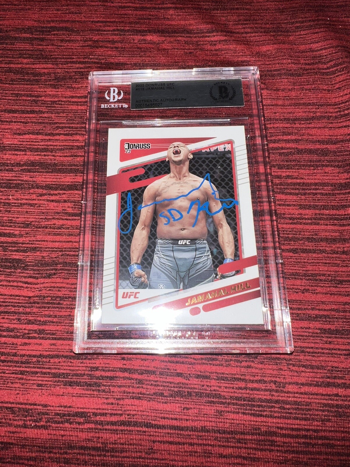 Jamahal Hill Signed 2022 Donruss UFC Trading Card Champ Beckett