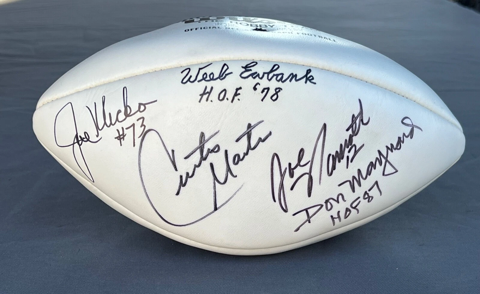Joe Namath Maynard Martin Joe Klecko Weeb Ewbank Signed Jets HOF FOOTBALL 1 of 1