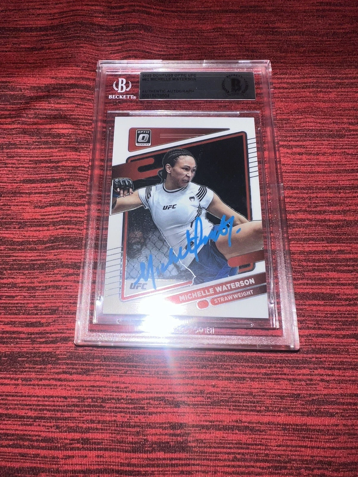 Michelle Waterson Signed 2022 Donruss Optic UFC #89 Trading Card Beckett